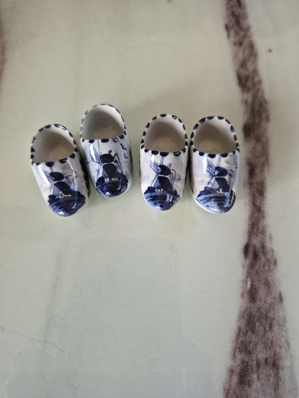 Vintage Delfts Blue Hand Painted Porcelain Clogs